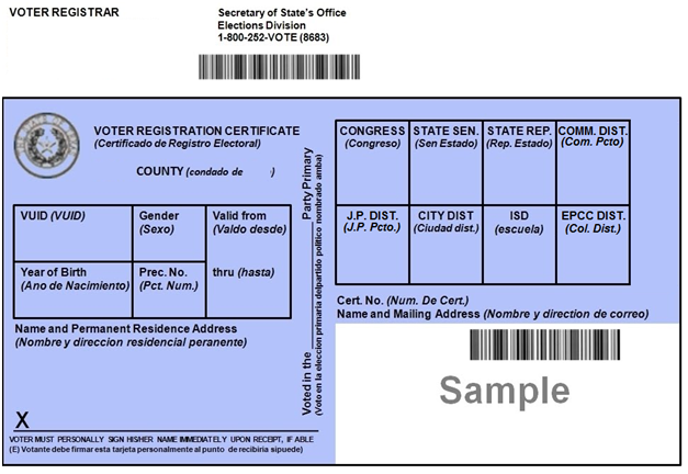 2016 2017 voter registration certificate