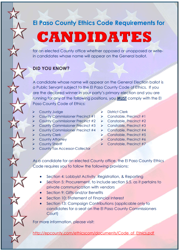 Candidate Information El Paso County, TX Elections El Paso County